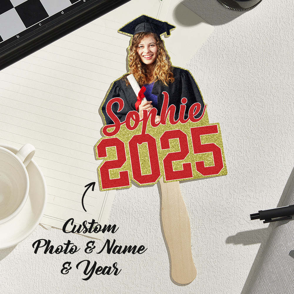 Personalized Graduation Handheld Photo Fan Graduation Party Gift for Class of 2025 Graduates - MyJigsawPuzzleAu