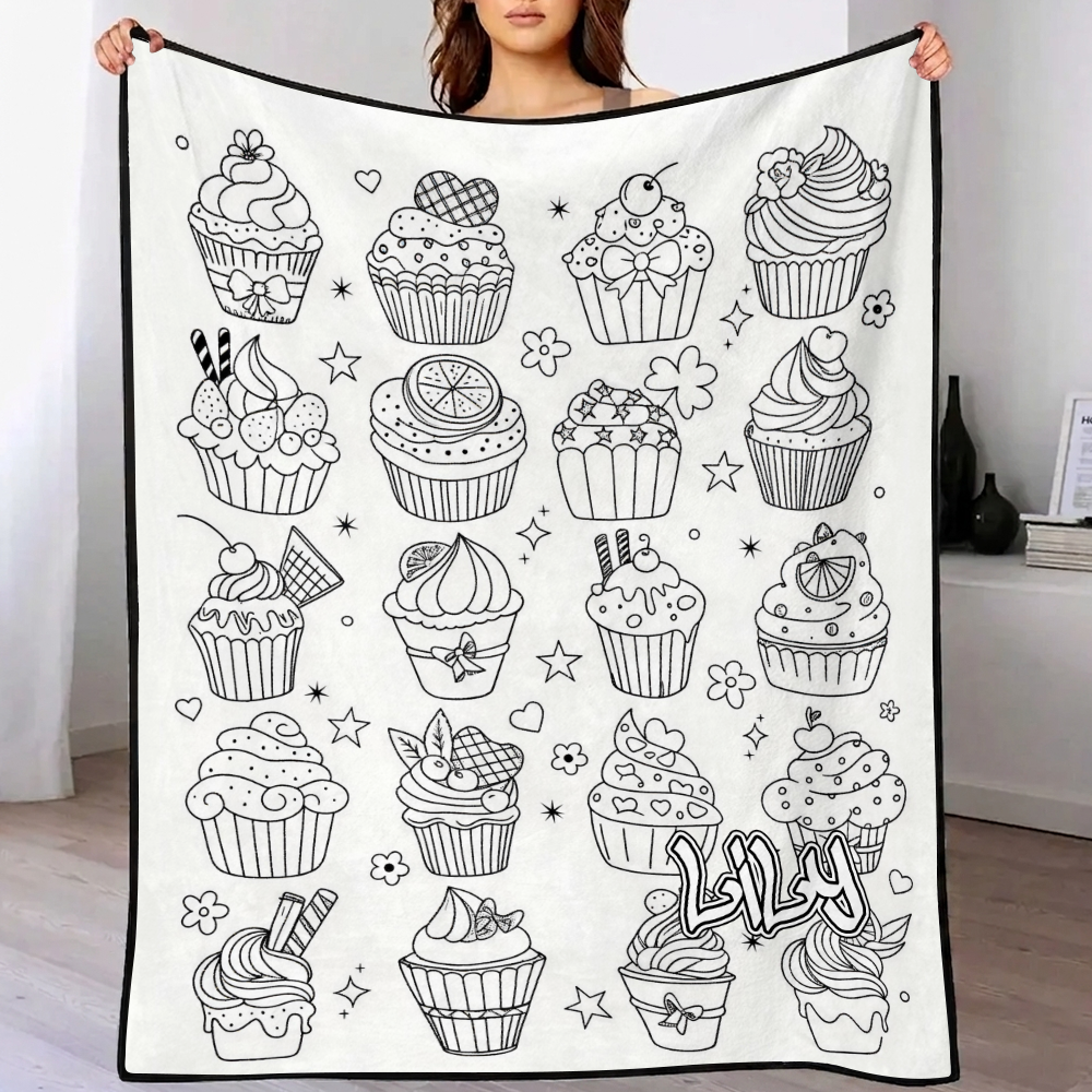 DIY Drawing Blanket (Optional 24-Color Marker Set) Create Your Art Blanket Washable Keepsake Blanket for Kids & Adults - mysiliconefoodbag