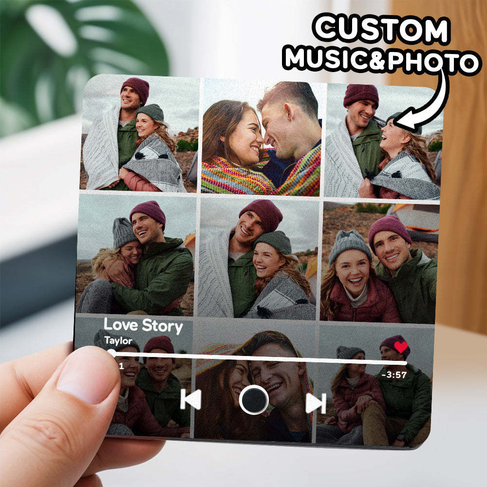 Personalised Music Playing Photo Album Fridge Magnet Play Songs without A Phone