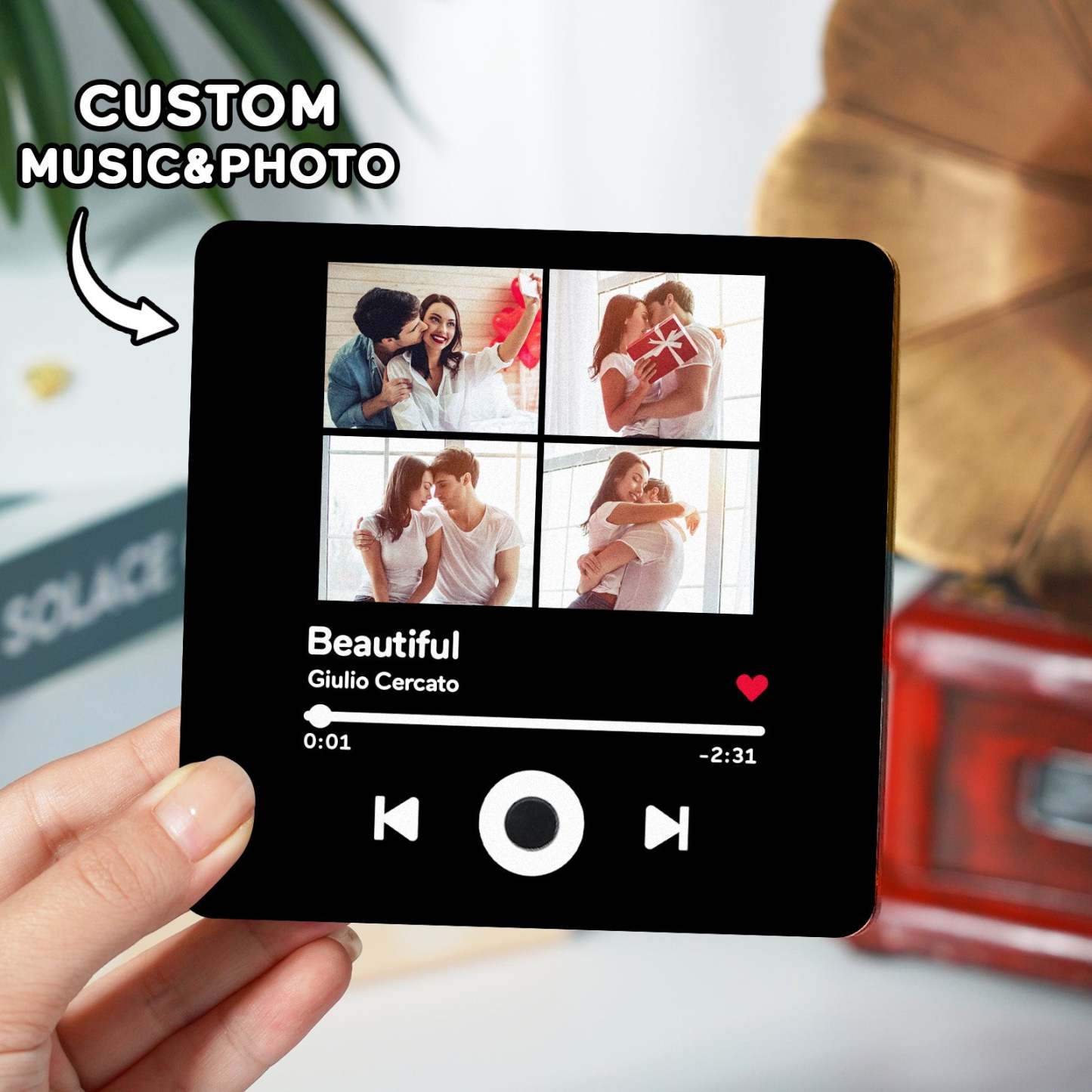 Personalised Music Playing Photo Album Fridge Magnet Play Songs without A Phone