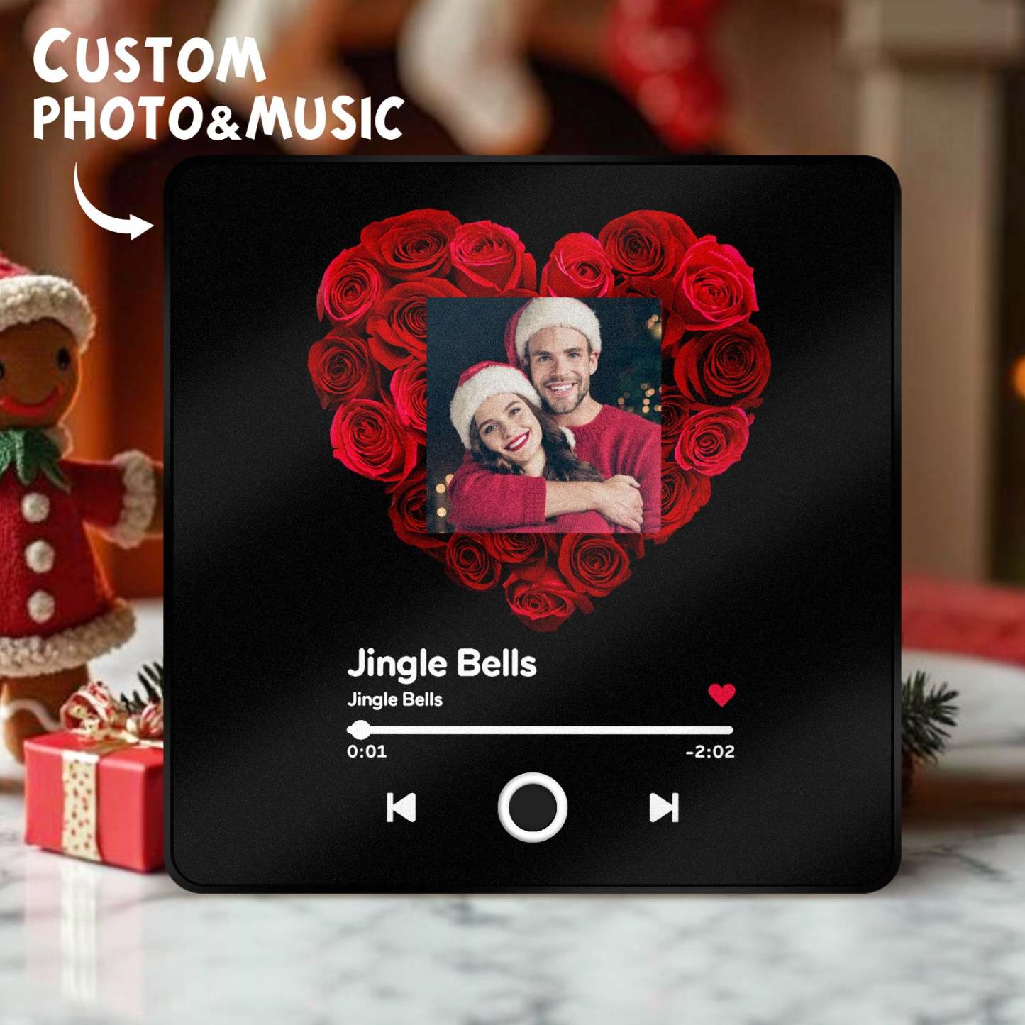 Personalized Photo Music Fridge Magnet Christmas Gifts for Lovers Personalized Music Magnets Can Play Songs Christmas Gift - MyJigsawPuzzleAu