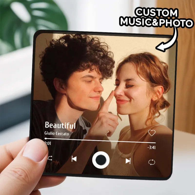 Personalized Photo Music Fridge Magnet Christmas Gifts for Lovers Personalized Music Magnets Can Play Songs Christmas Gift - MyJigsawPuzzleAu