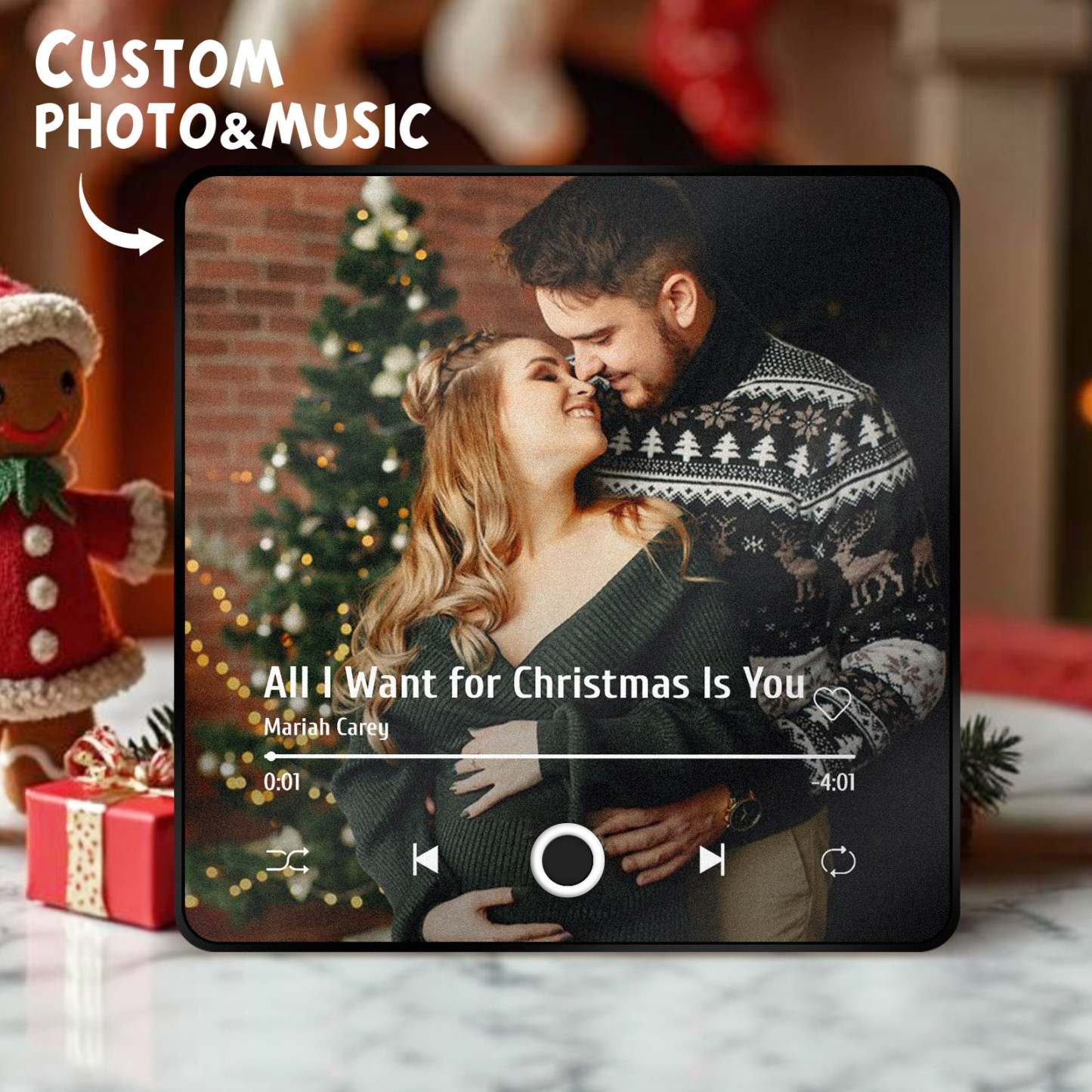 Personalized Photo Music Fridge Magnet Christmas Gifts for Lovers Personalized Music Magnets Can Play Songs Christmas Gift - MyJigsawPuzzleAu