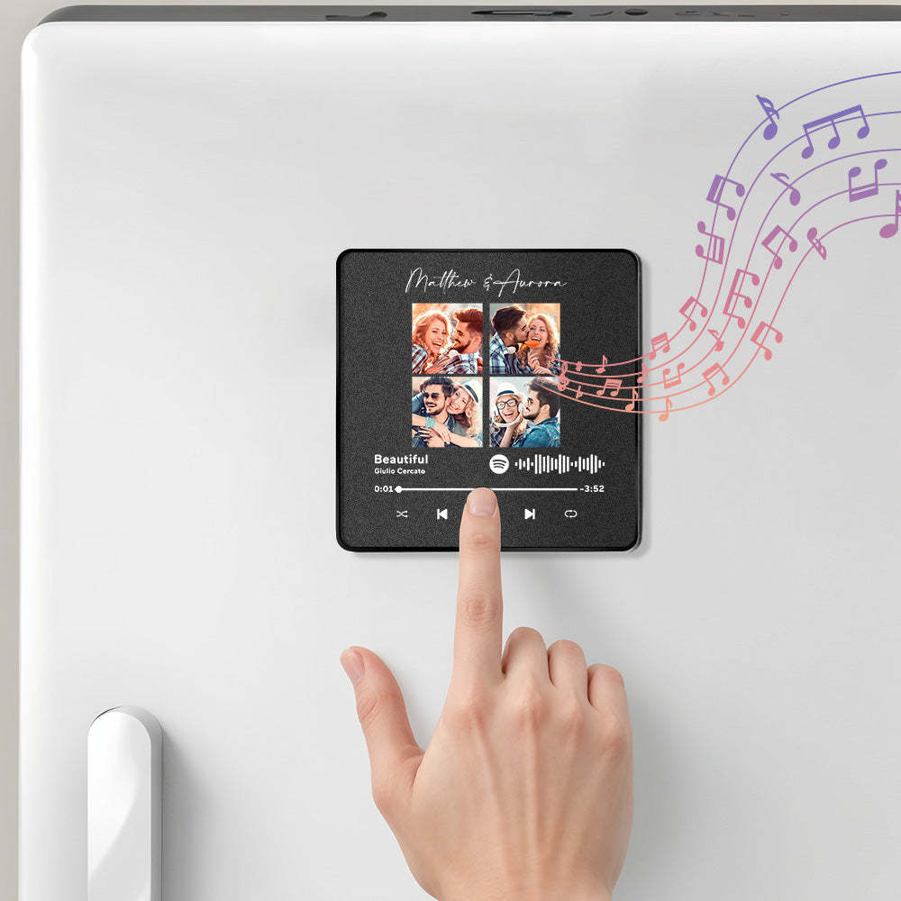 Personalized  Photo Music Fridge Magnet Christmas Gifts for Lovers Personalized Music Magnets Can Play Songs Christmas Gift - MyJigsawPuzzleAu
