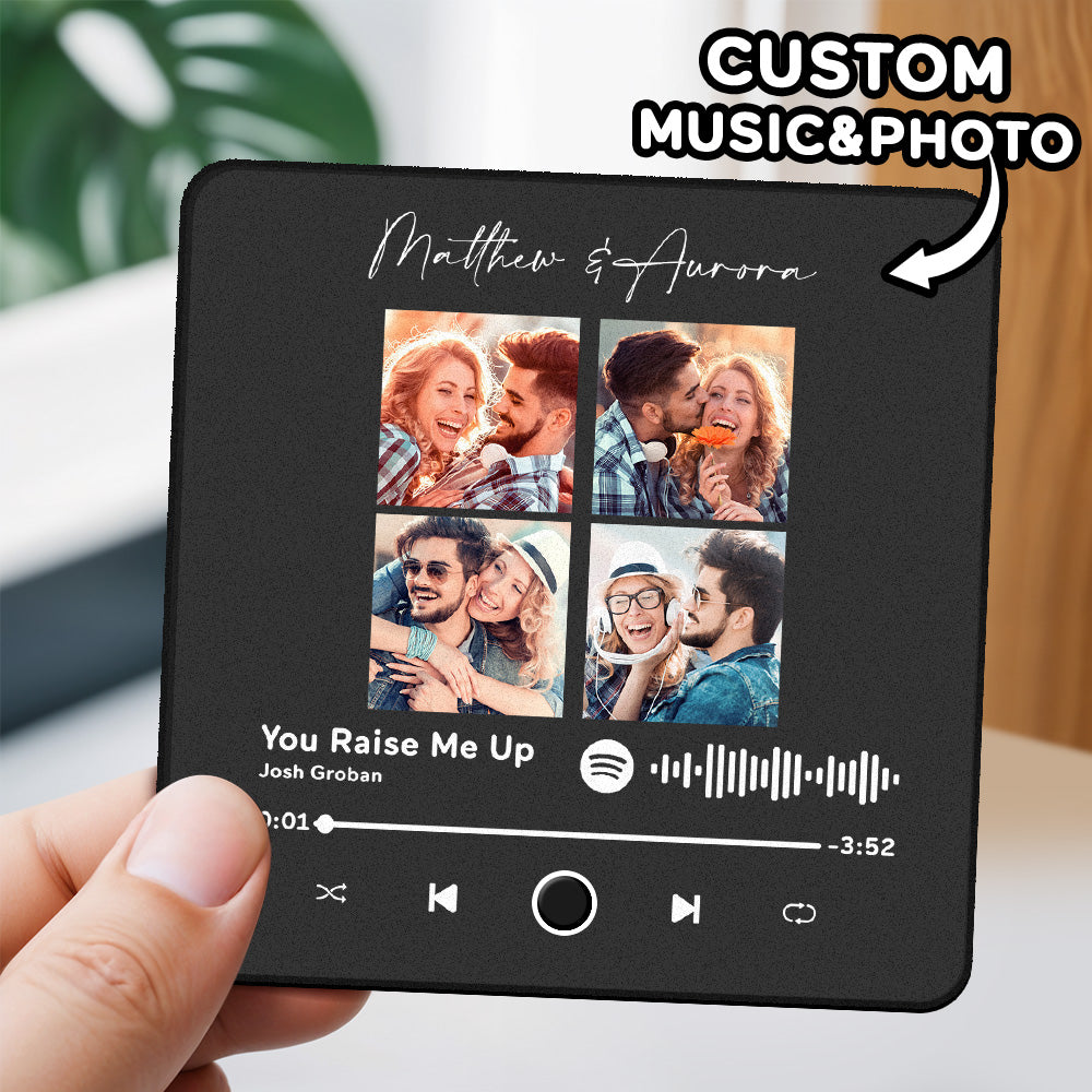 Personalized Music Fridge Magnet with Custom Name Unique Gift for Couples