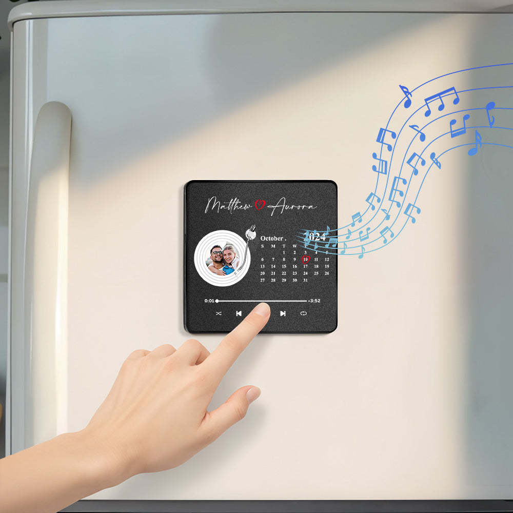 Personalized Photo Music Fridge Magnet Christmas Gifts for Lovers Personalized Music Magnets Can Play Songs Christmas Gift - MyJigsawPuzzleAu