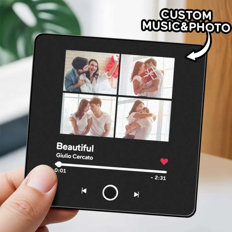 Personalized Photo Music Fridge Magnet Christmas Gifts for Lovers Personalized Music Magnets Can Play Songs Christmas Gift - MyJigsawPuzzleAu