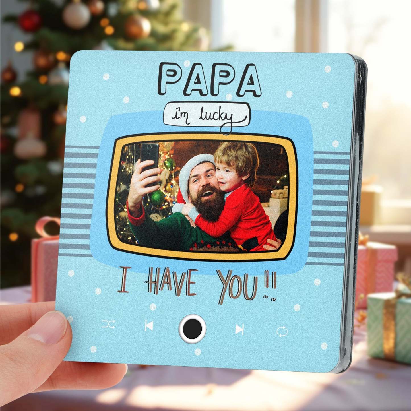 Personalized Music Fridge Magnet Gift for Dad Custom Music Magnets Can Play Songs Christmas Gifts Family Gifts - MyJigsawPuzzleAu