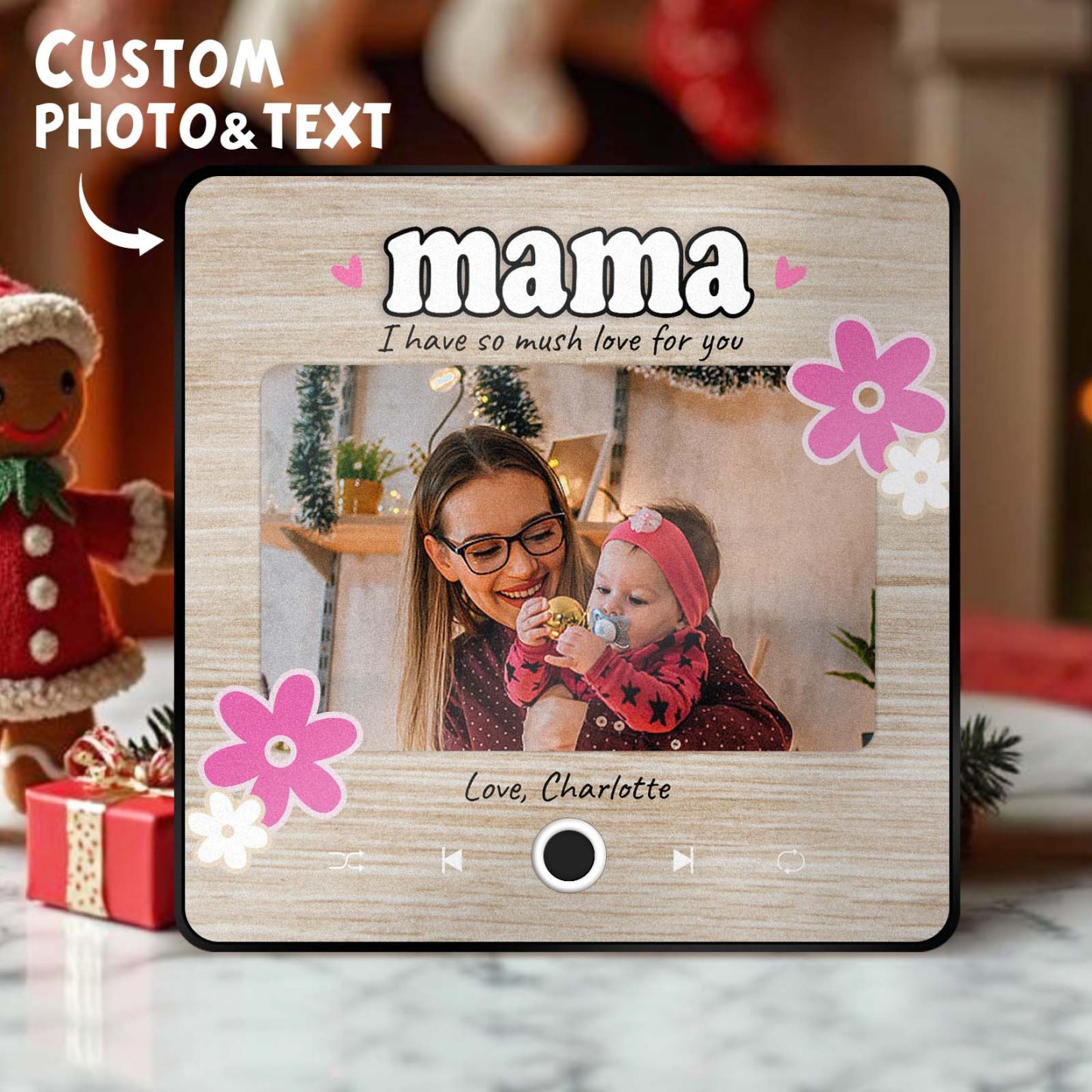 Personalized Christmas Gift for Mom Music Fridge Magnet Custom Music Magnets Can Play Songs Family Gifts - MyJigsawPuzzleAu
