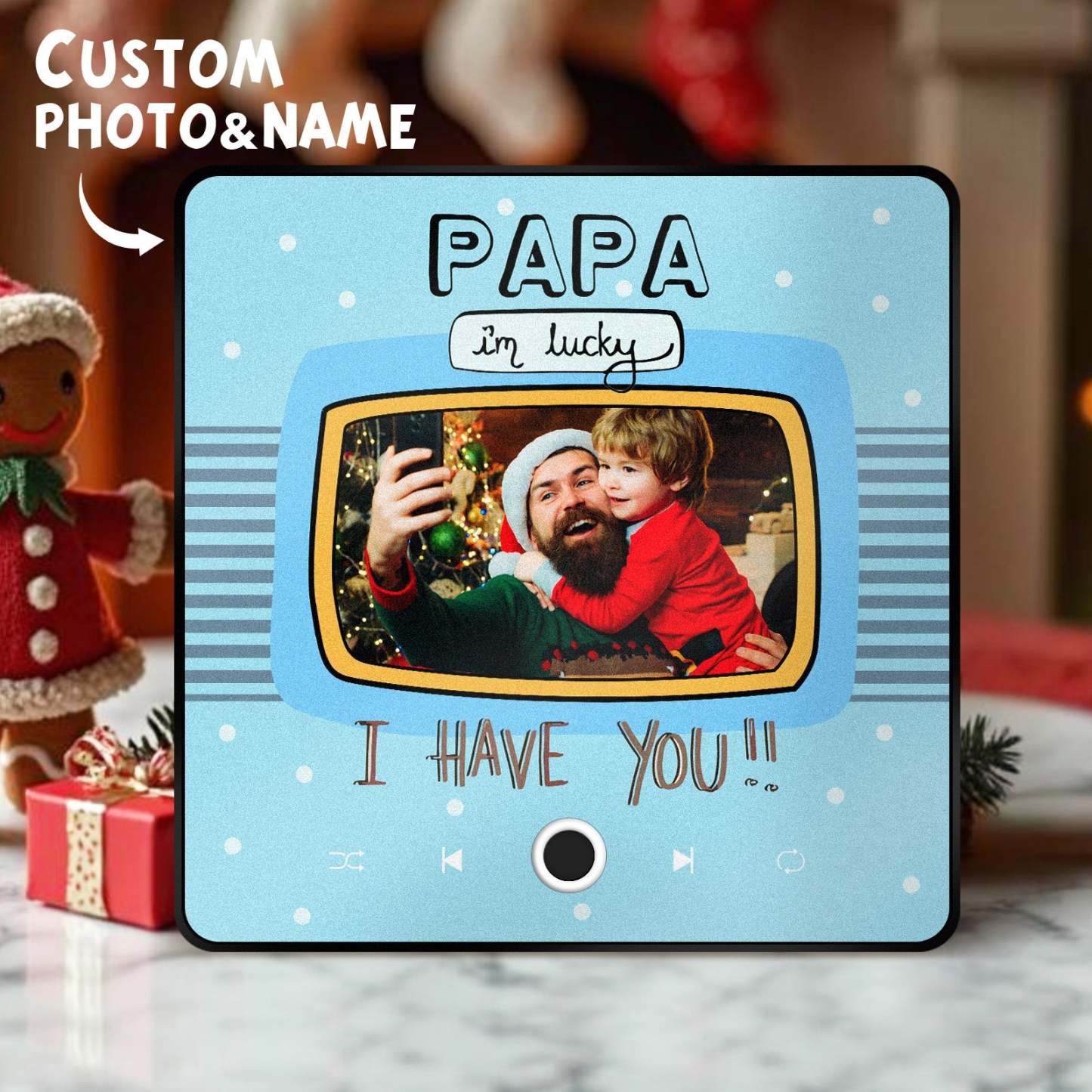 Personalized Music Fridge Magnet Gift for Dad Custom Music Magnets Can Play Songs Christmas Gifts Family Gifts - MyJigsawPuzzleAu