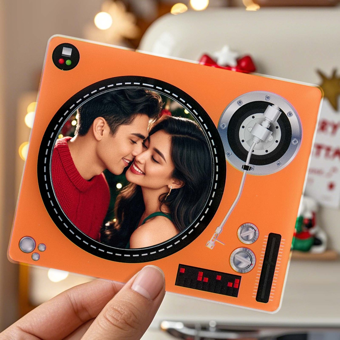 Custom Rotating Double Layer Acrylic Nfc Fridge Magnets With Photos And Songs Magnetic Fridge Magnets - MyJigsawPuzzleAu