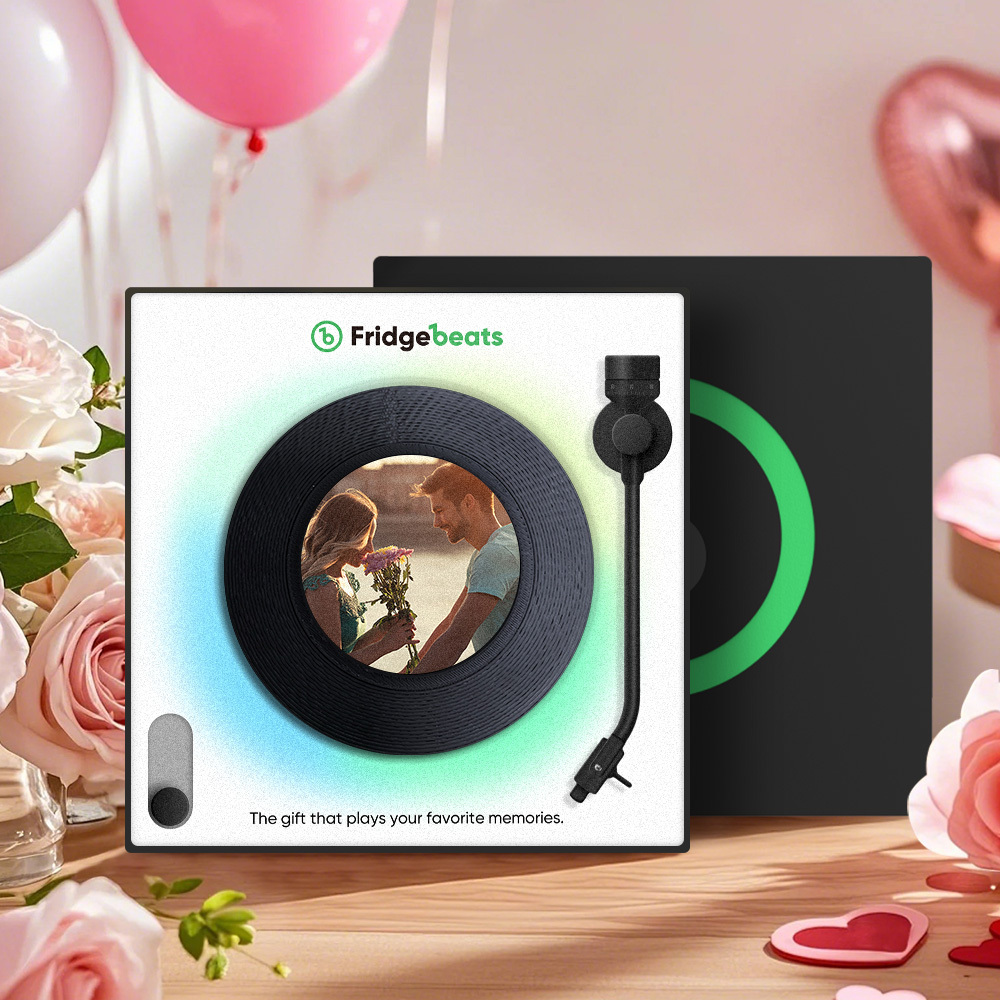 Custom Music And Photo Fridge Magnet Personalized Fridge Magnet Creative Valentine's Gift for Couple - mysiliconefoodbag