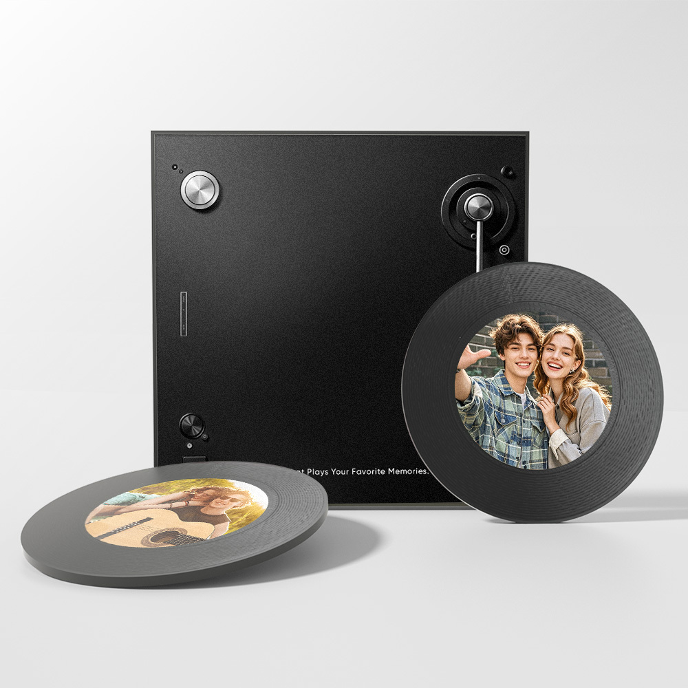 Custom Music And Photo Fridge Magnet Personalized Record Fridge Magnet Valentine's Gift for Couple - mysiliconefoodbag