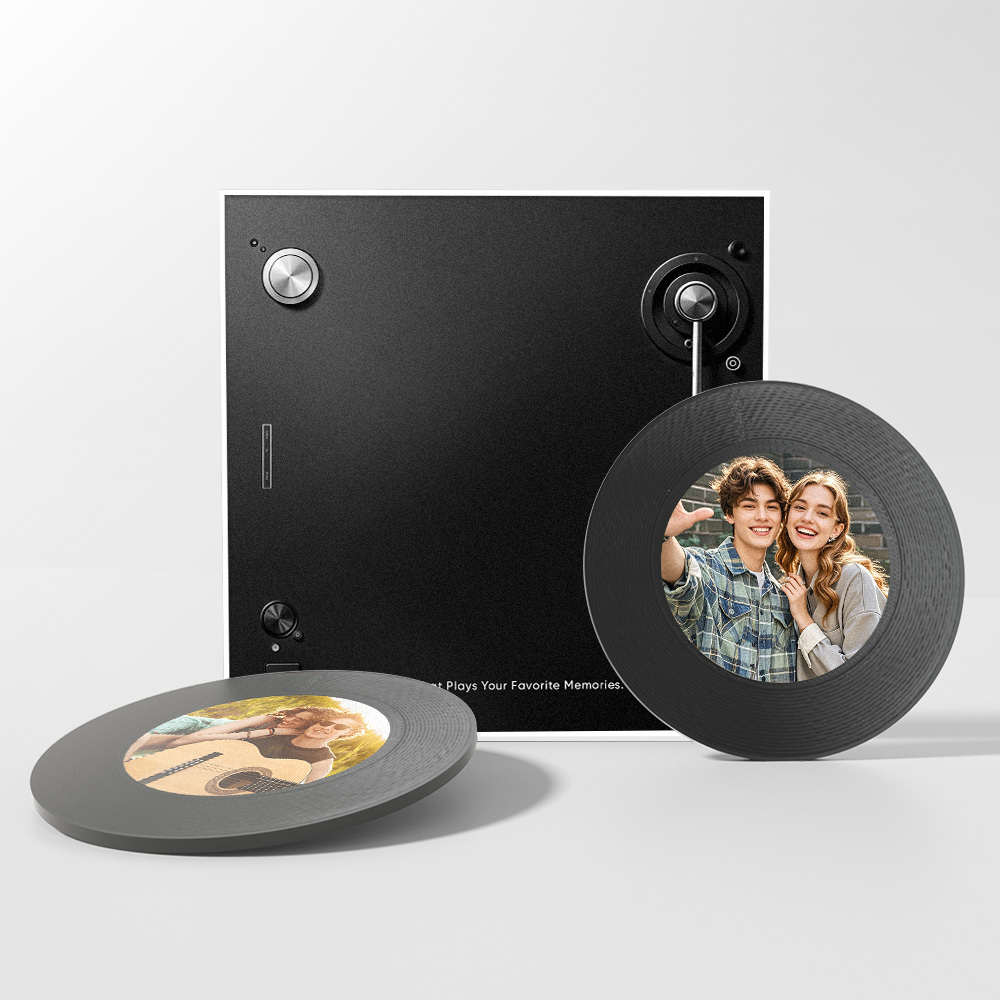 Custom Music And Photo Fridge Magnet Personalized Record Fridge Magnet Valentine's Gift for Couple - mysiliconefoodbag