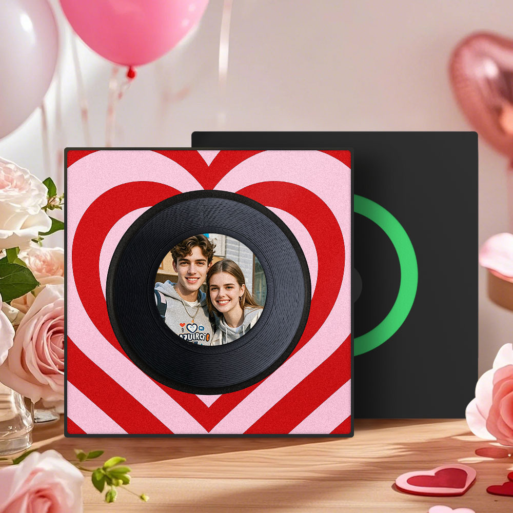 Custom Music And Photo Fridge Magnet Personalized Love Wave Fridge Magnet Gift for Couple Valentine's Day - mysiliconefoodbag