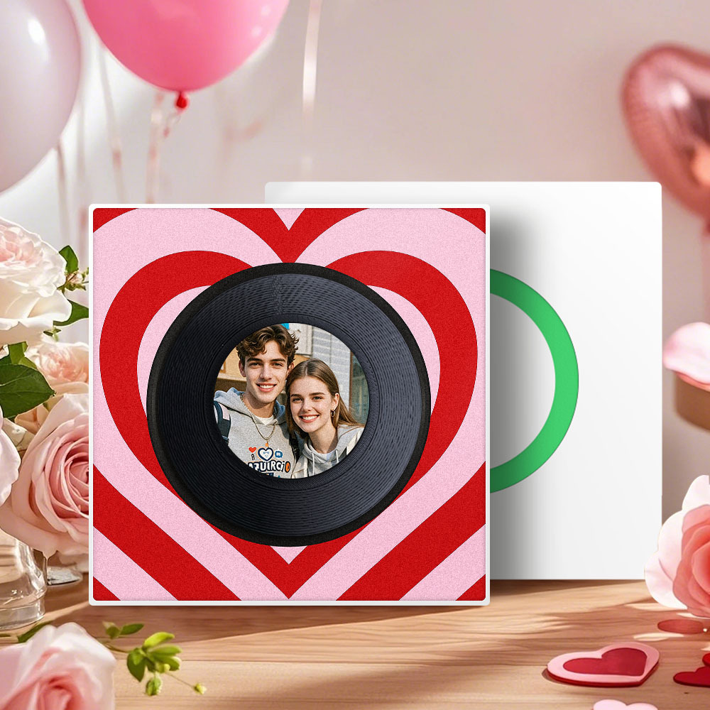 Custom Music And Photo Fridge Magnet Personalized Love Wave Fridge Magnet Gift for Couple Valentine's Day - mysiliconefoodbag
