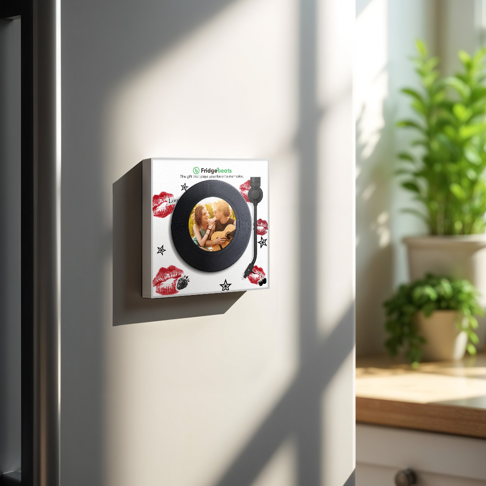 Custom Music And Photo Fridge Magnet Personalized Lip Fridge Magnet Valentine's Gift for Couple