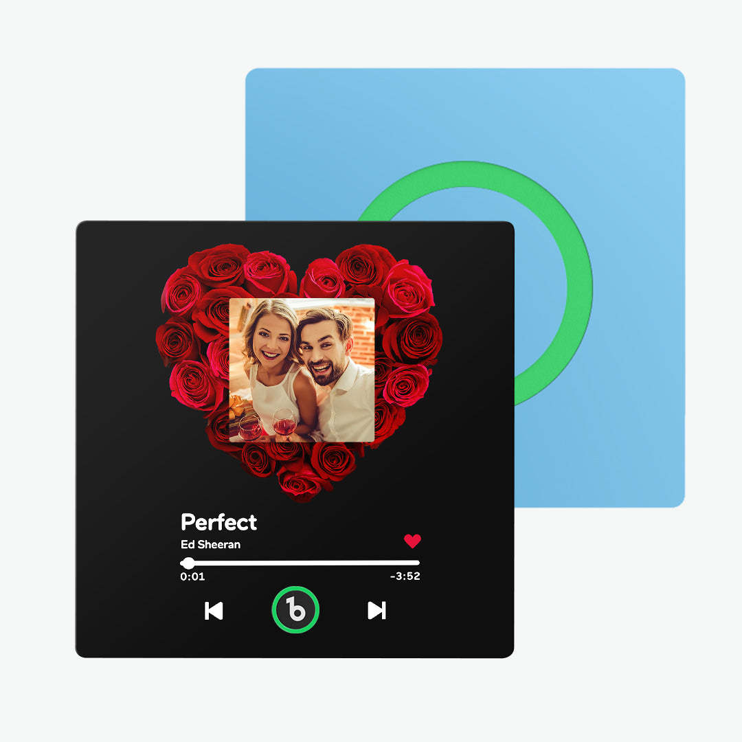 Custom Music Fridge Magnet with Rose and Photo Colorful Album Fridge Magnet Gifts for Her - MyJigsawPuzzleAu