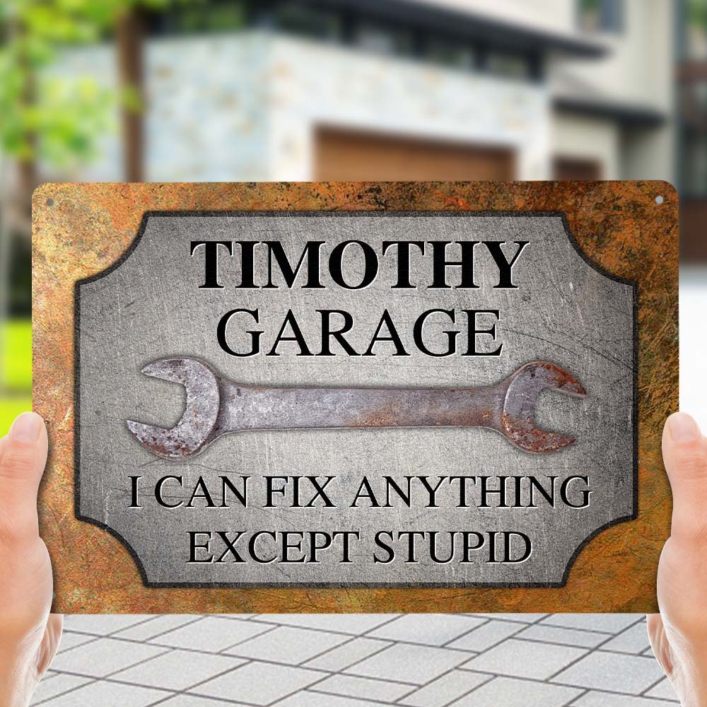 Custom Iron Poster Personalised Name Poster Garage Wall Decor Painting Unique Gifts