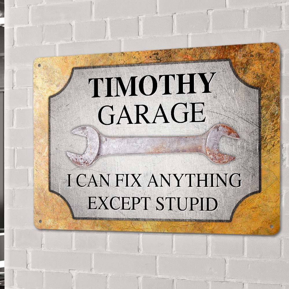 Custom Iron Poster Personalised Name Poster Garage Wall Decor Painting Unique Gifts