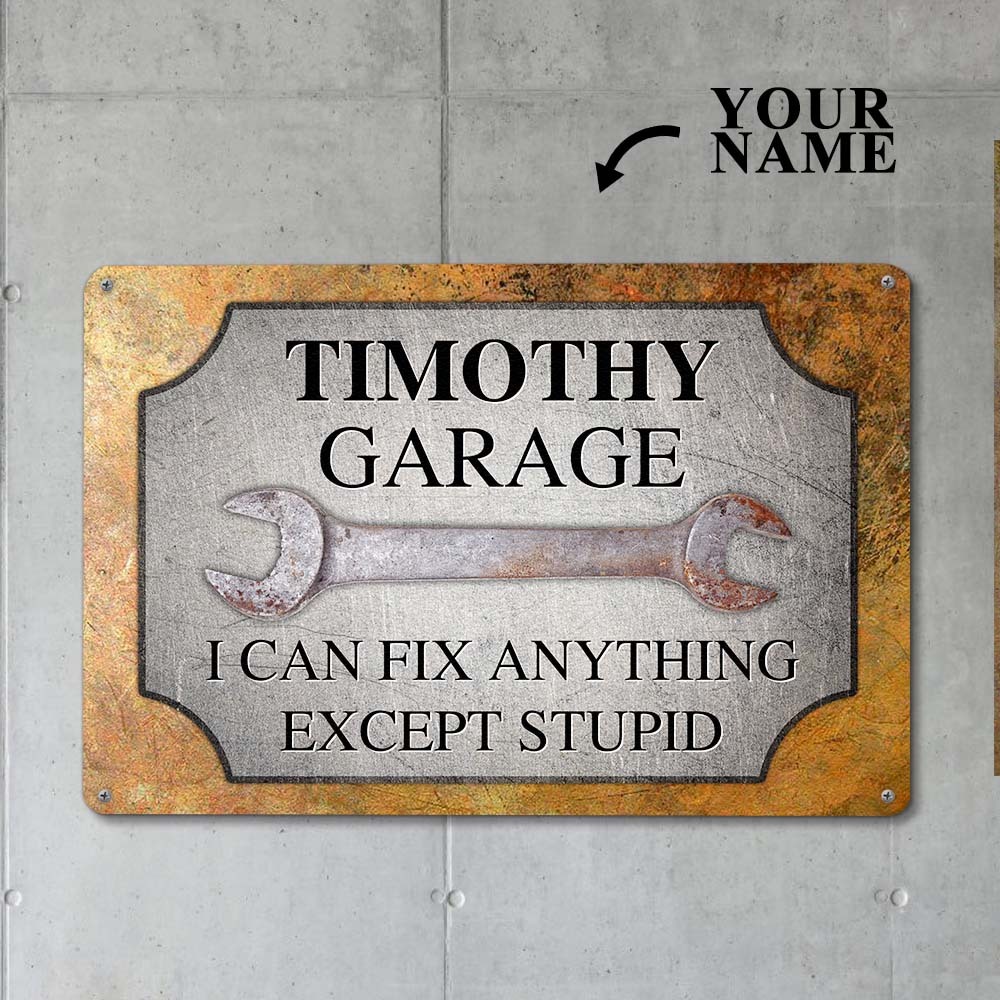 Custom Iron Poster Personalised Name Poster Garage Wall Decor Painting Unique Gifts