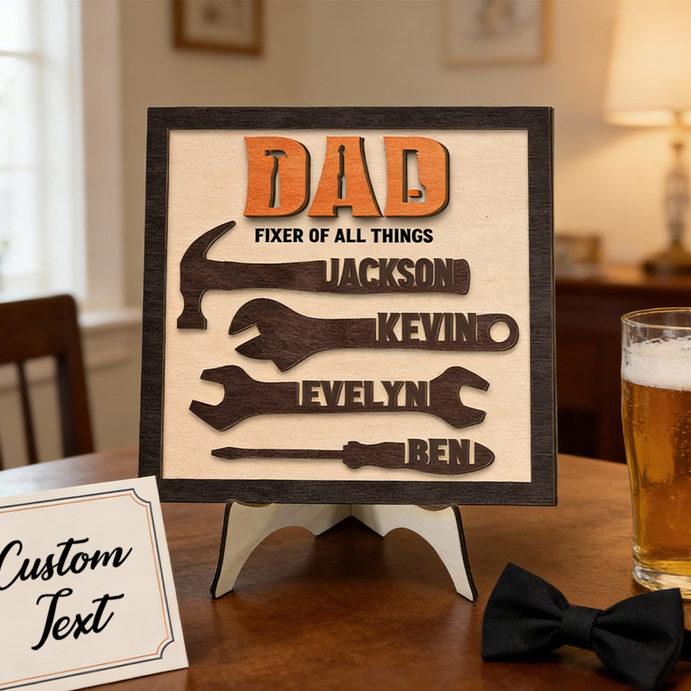 Custom Tool Theme Decoration With Kids' Names Personalized Dad Tools Sign Father's Day Gift - MyJigsawPuzzleAu