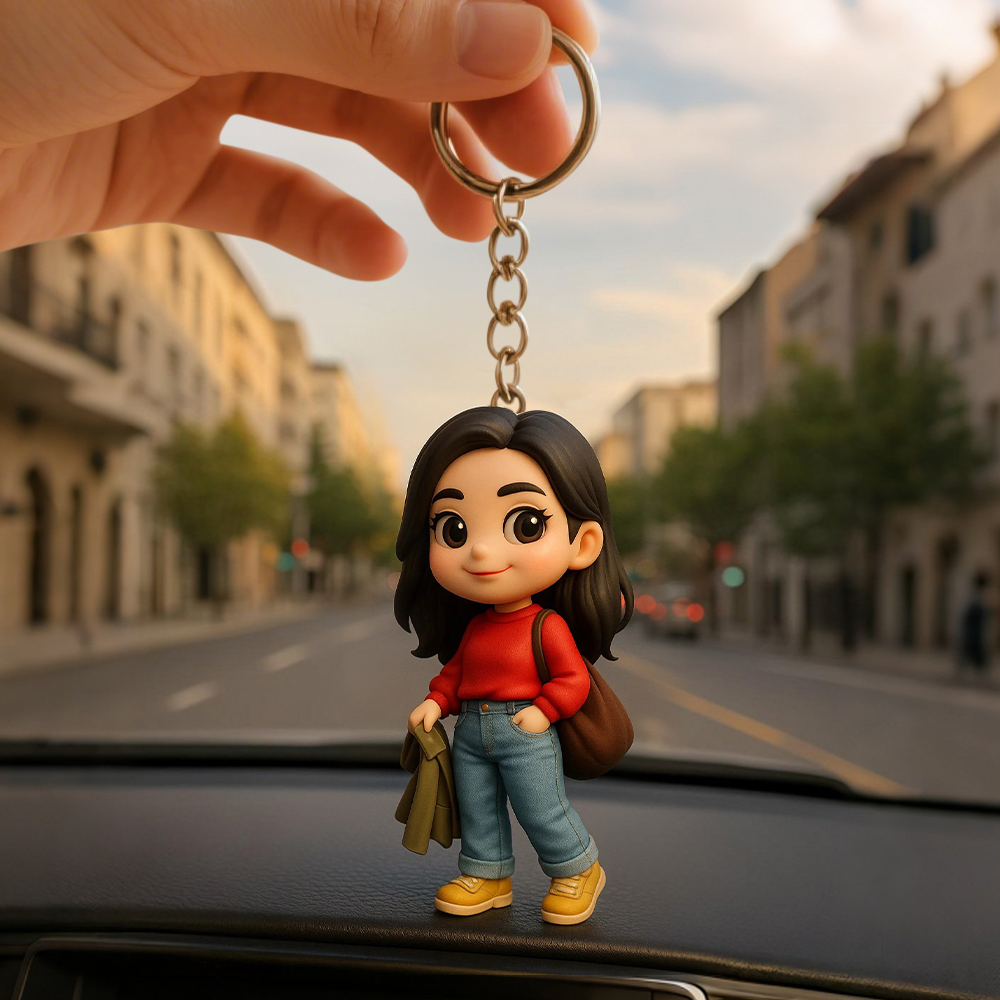 Custom 3D Mini Keychain Doll from Your Picture Personalized Christmas Gift Idea for Family Friends