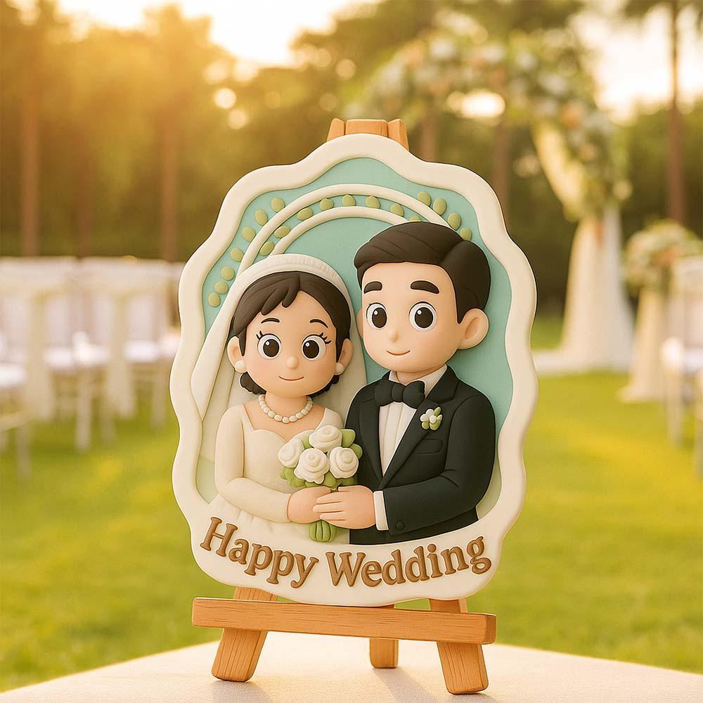Custom Wedding Figurine 3D Printed Couple Gift Unique Bride and Groom Keepsake Romantic Personalized Wedding Decoration - MyJigsawPuzzleAu