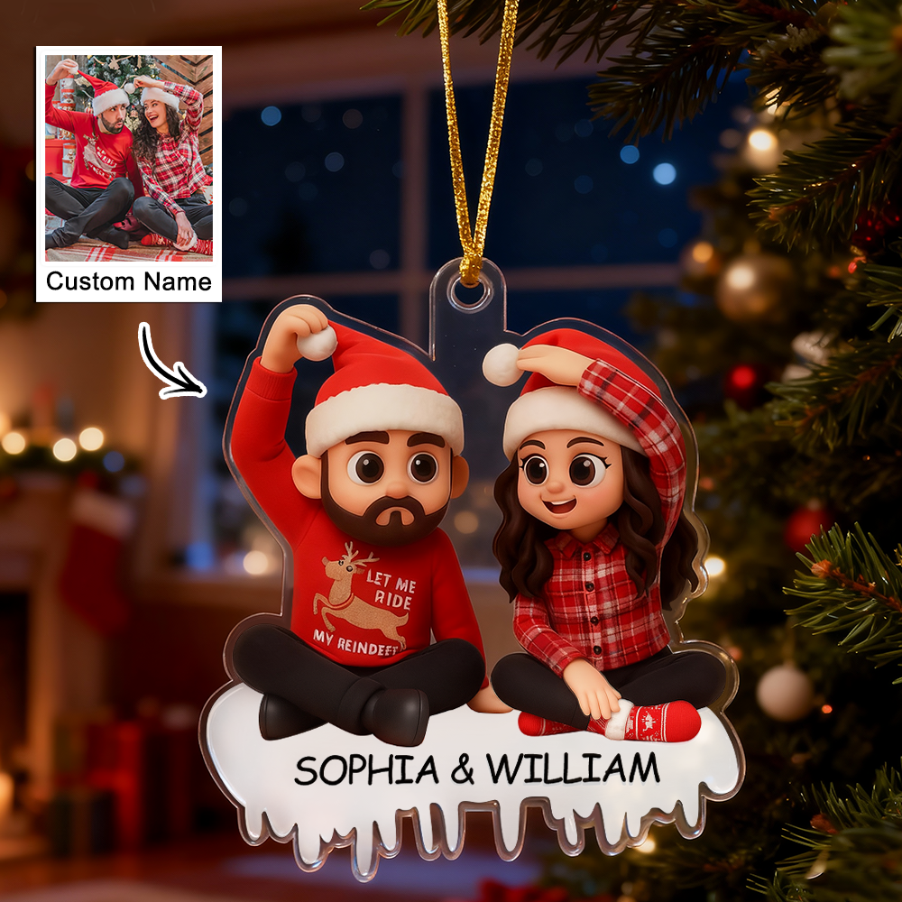 Personalized Couple/Family Cartoon Christmas Ornament Photo Funny Ornaments - MyJigsawPuzzleAu
