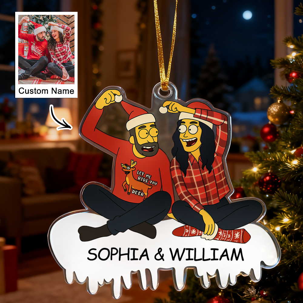 Personalized Couple/Family Cartoon Christmas Ornament Photo Funny Ornaments - MyJigsawPuzzleAu