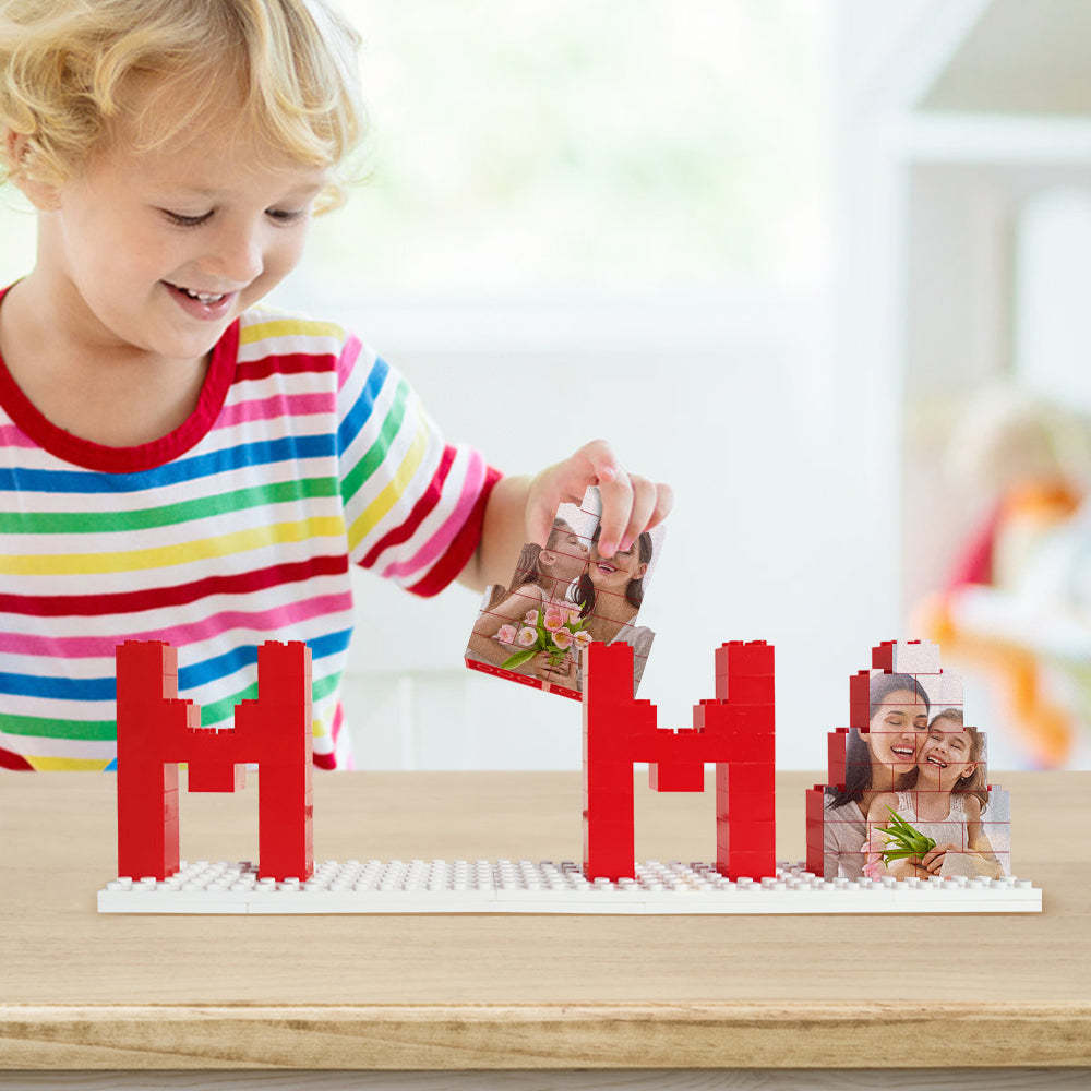 Personalised Mama Photo Building Brick Puzzles Photo Block Mother's Day Gifts - MyJigsawPuzzleAu