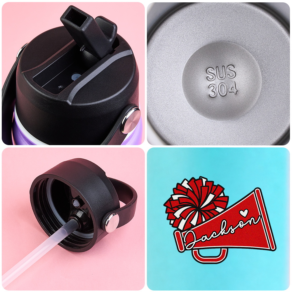 Custom Cartoon Sports Kids Water Bottle Personalized Name & Photo Colorful & Fun Gift Multiple Colors Available - MyJigsawPuzzleAu