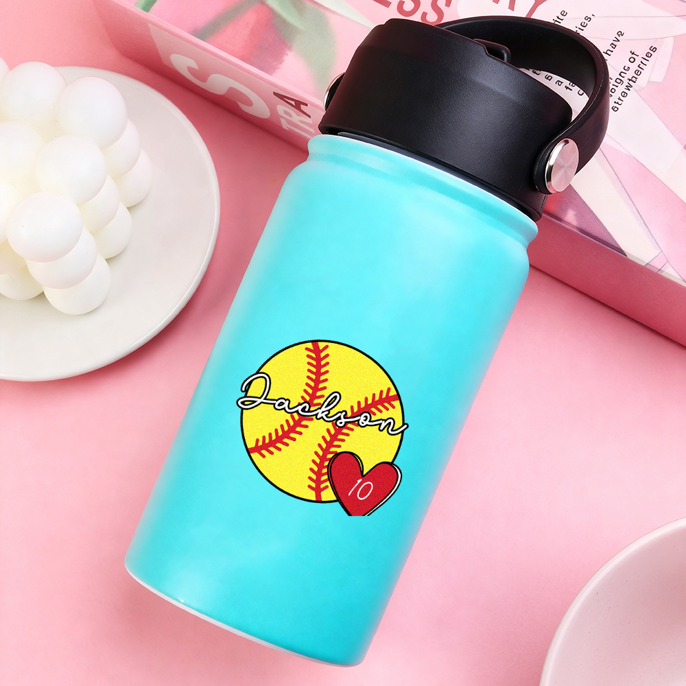 Custom Cartoon Sports Kids Water Bottle Personalized Name & Photo Colorful & Fun Gift Multiple Colors Available - MyJigsawPuzzleAu