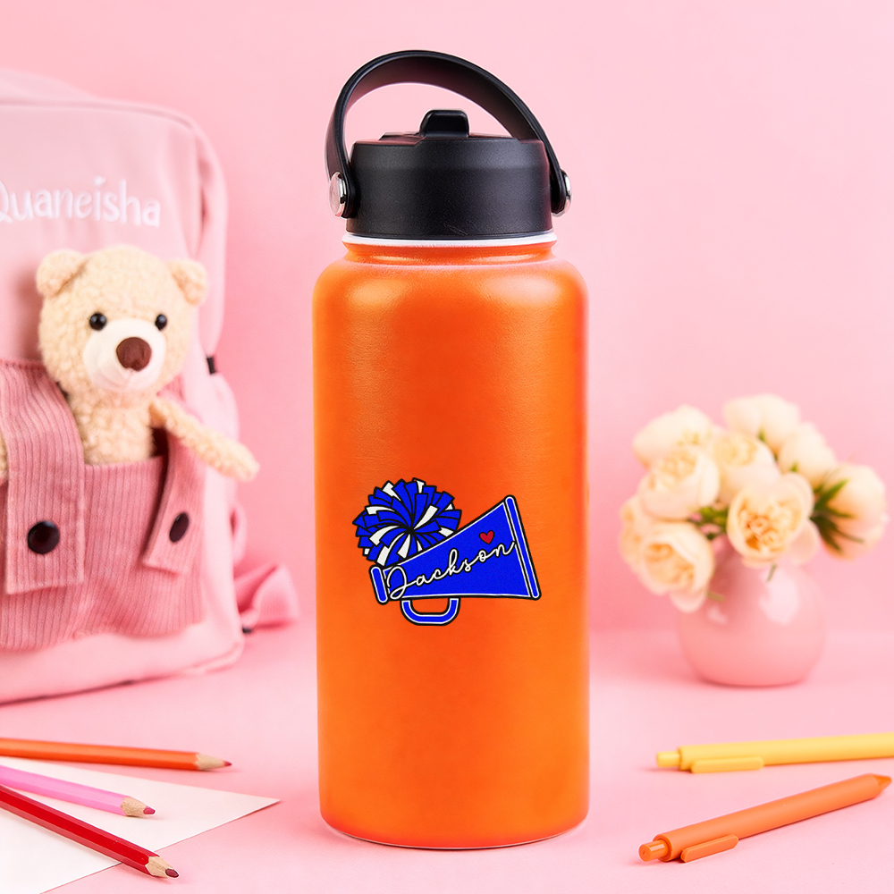 Custom Cartoon Sports Kids Water Bottle Personalized Name & Photo Colorful & Fun Gift Multiple Colors Available - MyJigsawPuzzleAu