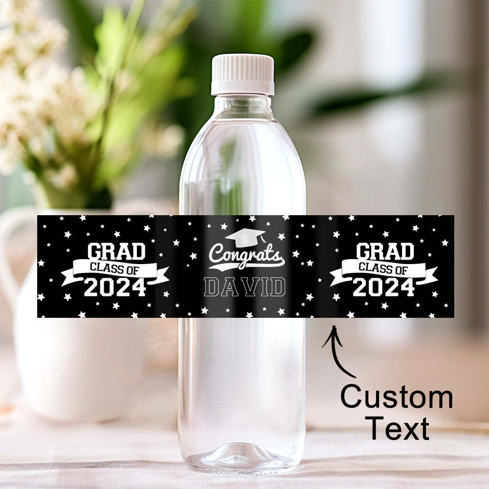 Personalized Class of 2025 Waterproof Graduation Water Bottle Labels Stickers with Name Set of 20 Gift for Graduates - MyJigsawPuzzleAu