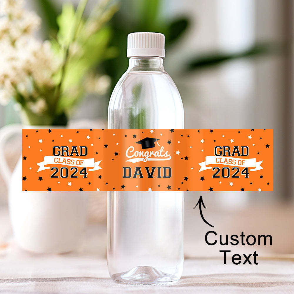Personalized Class of 2025 Waterproof Graduation Water Bottle Labels Stickers with Name Set of 20 Gift for Graduates - MyJigsawPuzzleAu