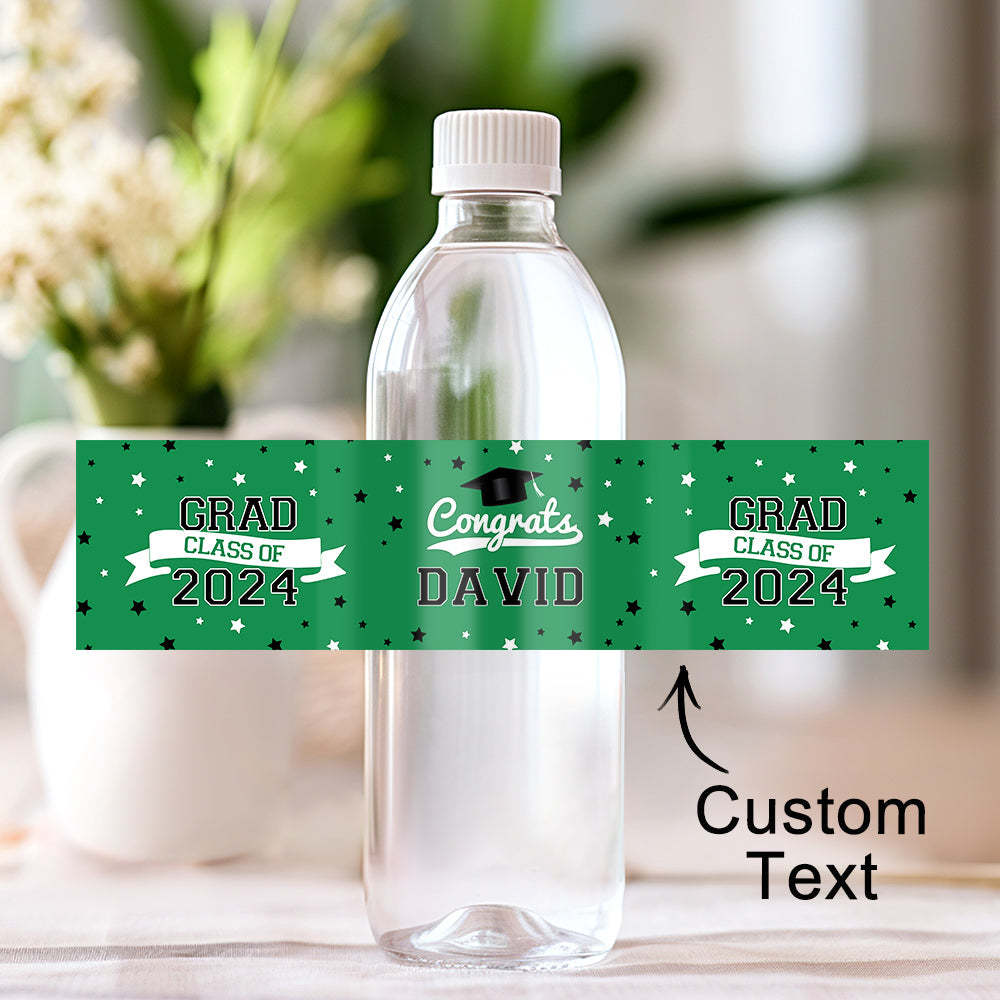 Personalized Class of 2025 Waterproof Graduation Water Bottle Labels Stickers with Name Set of 20 Gift for Graduates - MyJigsawPuzzleAu