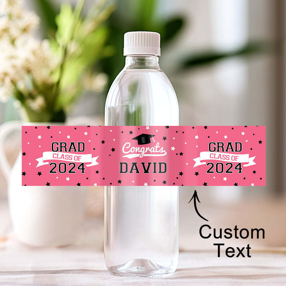 Personalized Class of 2025 Waterproof Graduation Water Bottle Labels Stickers with Name Set of 20 Gift for Graduates - MyJigsawPuzzleAu