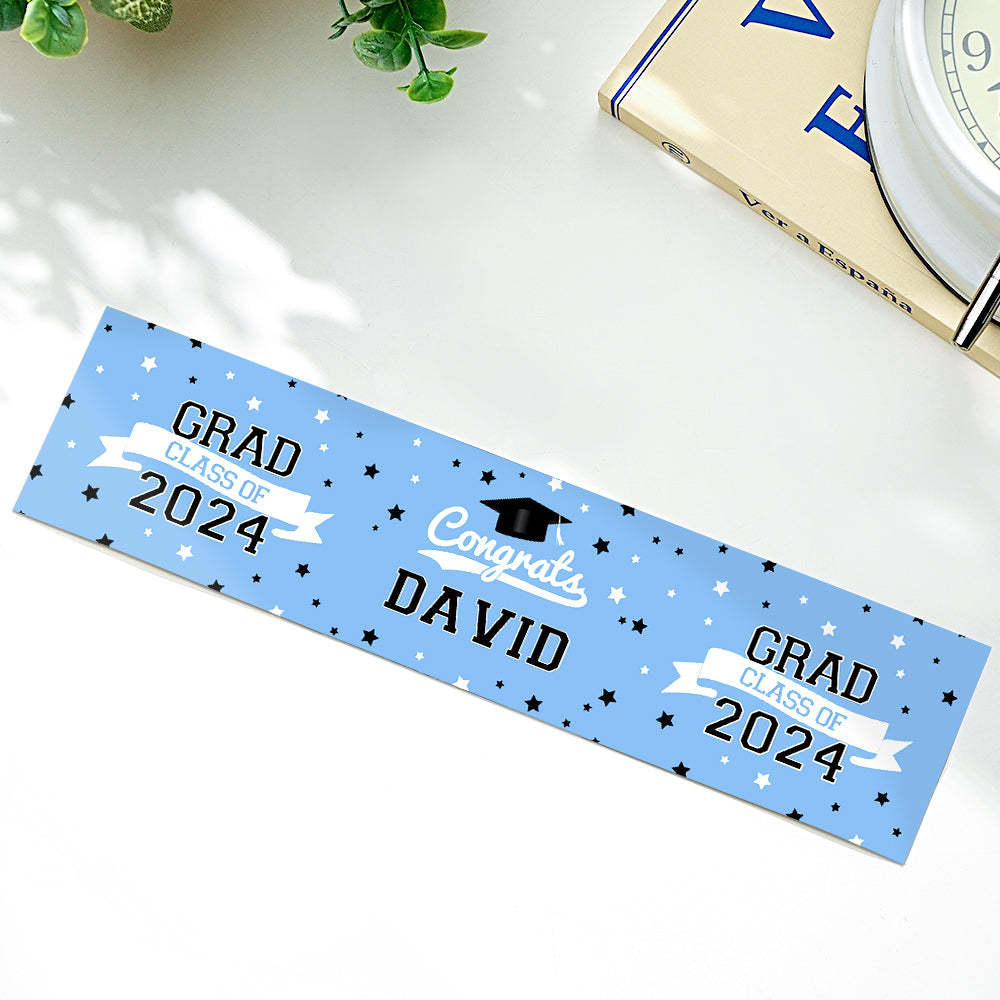 Personalized Class of 2025 Waterproof Graduation Water Bottle Labels Stickers with Name Set of 20 Gift for Graduates - MyJigsawPuzzleAu