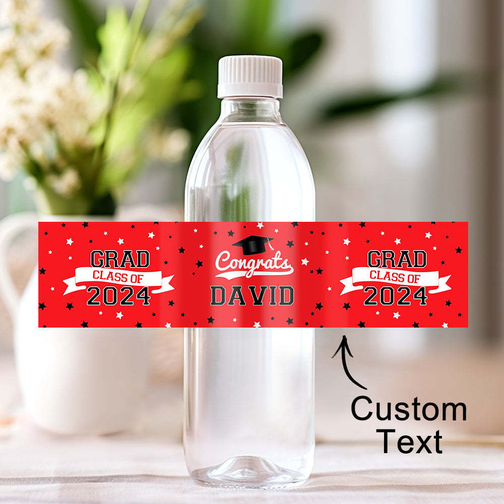 Personalized Class of 2025 Waterproof Graduation Water Bottle Labels Stickers with Name Set of 20 Gift for Graduates - MyJigsawPuzzleAu