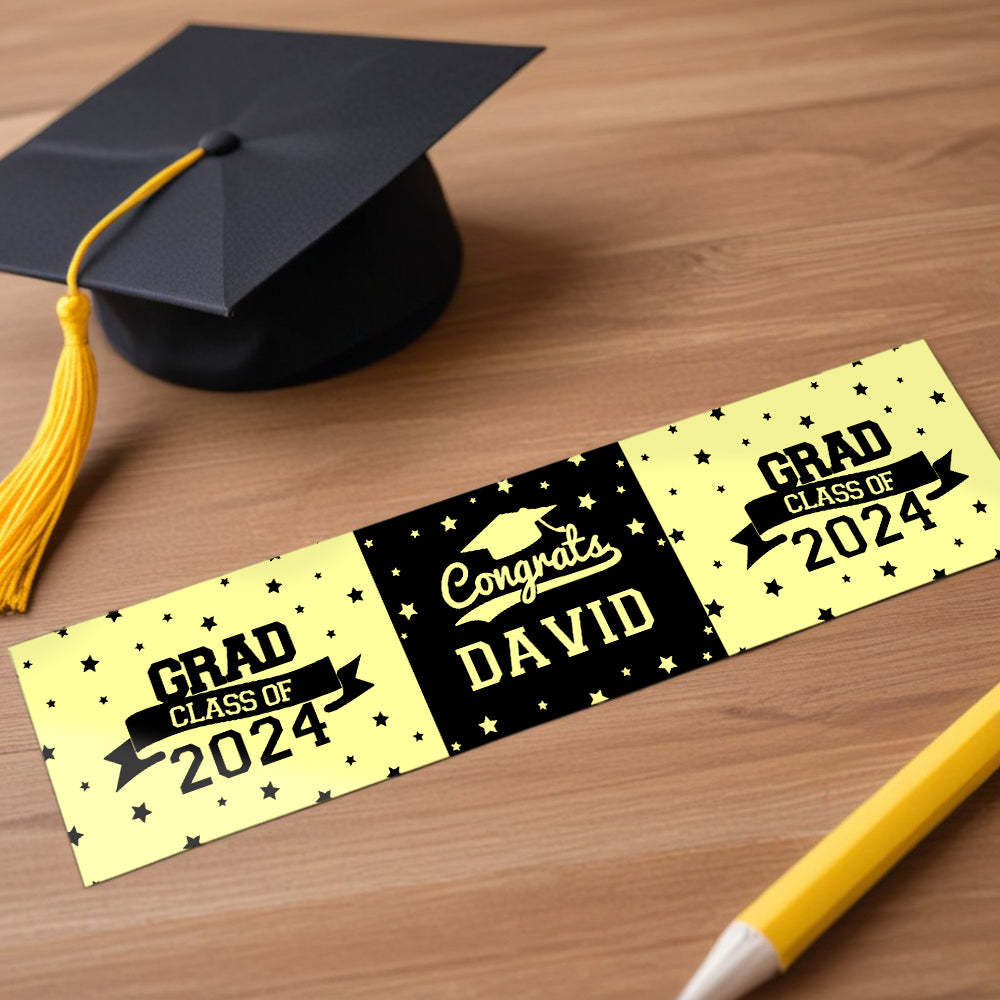 Personalized Class of 2025 Waterproof Graduation Water Bottle Labels Stickers with Name Set of 20 Gift for Graduates - MyJigsawPuzzleAu