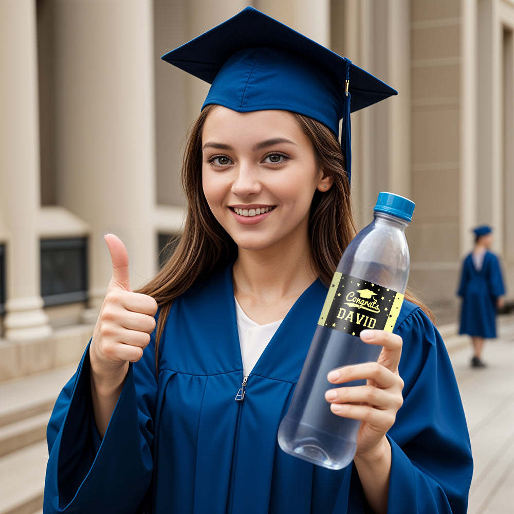 Personalized Class of 2025 Waterproof Graduation Water Bottle Labels Stickers with Name Set of 20 Gift for Graduates - MyJigsawPuzzleAu