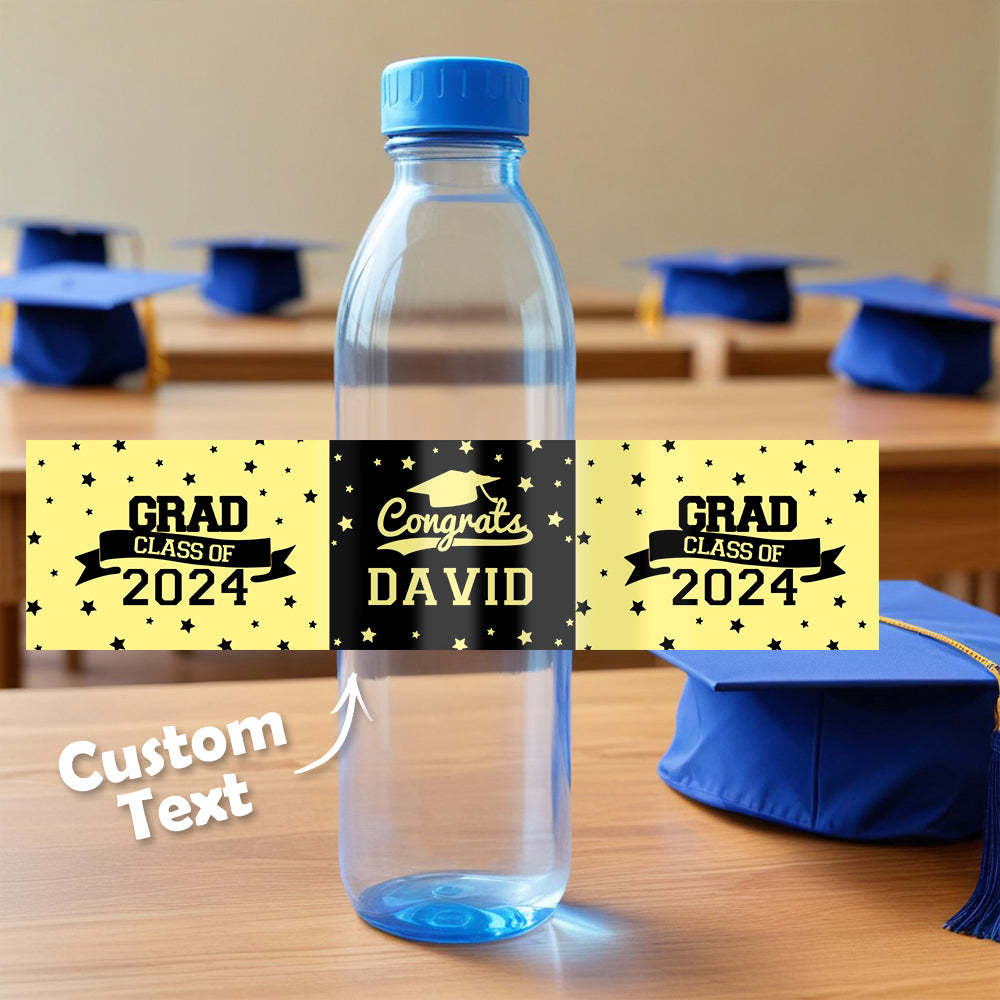 Personalized Class of 2025 Waterproof Graduation Water Bottle Labels Stickers with Name Set of 20 Gift for Graduates - MyJigsawPuzzleAu
