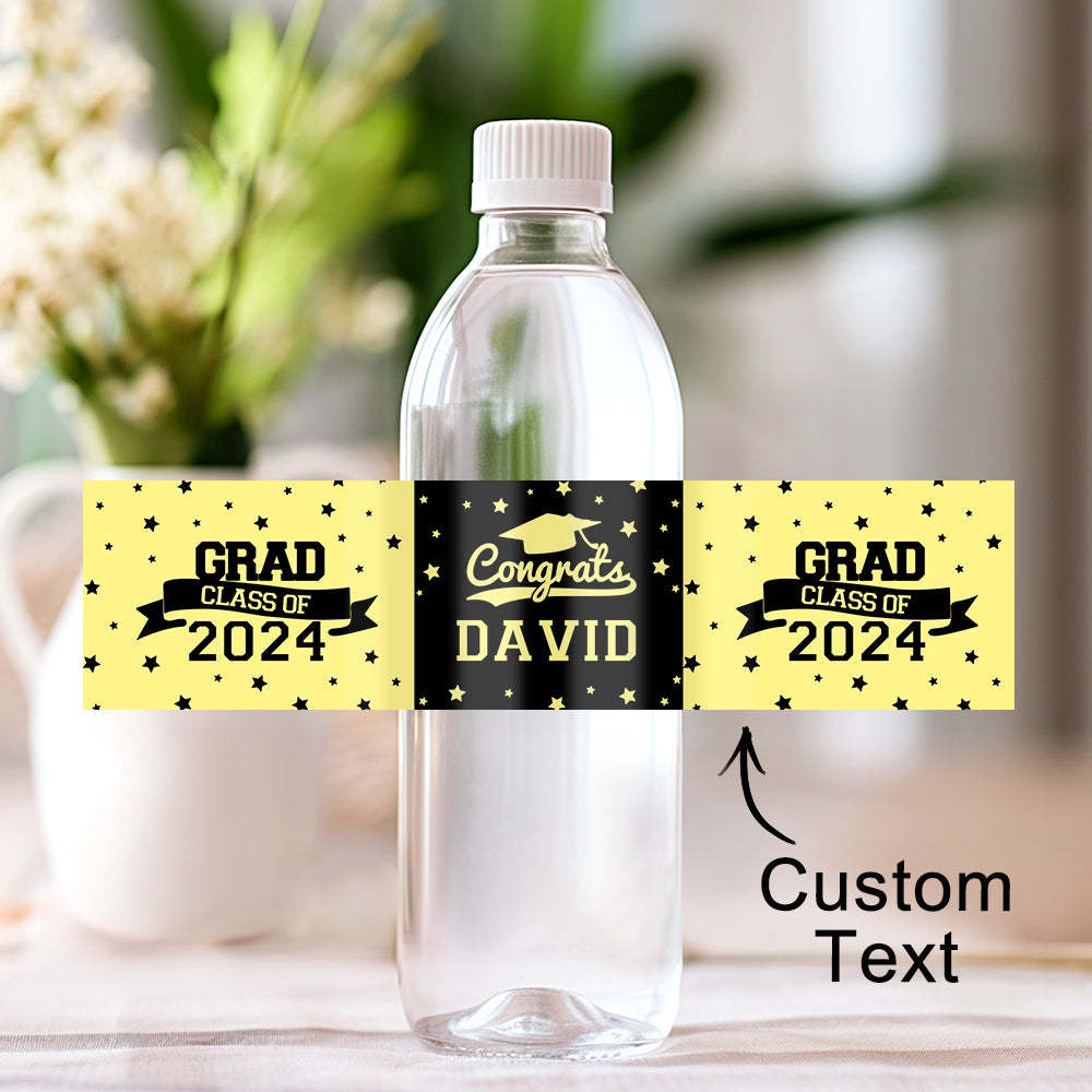 Personalized Class of 2025 Waterproof Graduation Water Bottle Labels Stickers with Name Set of 20 Gift for Graduates - MyJigsawPuzzleAu