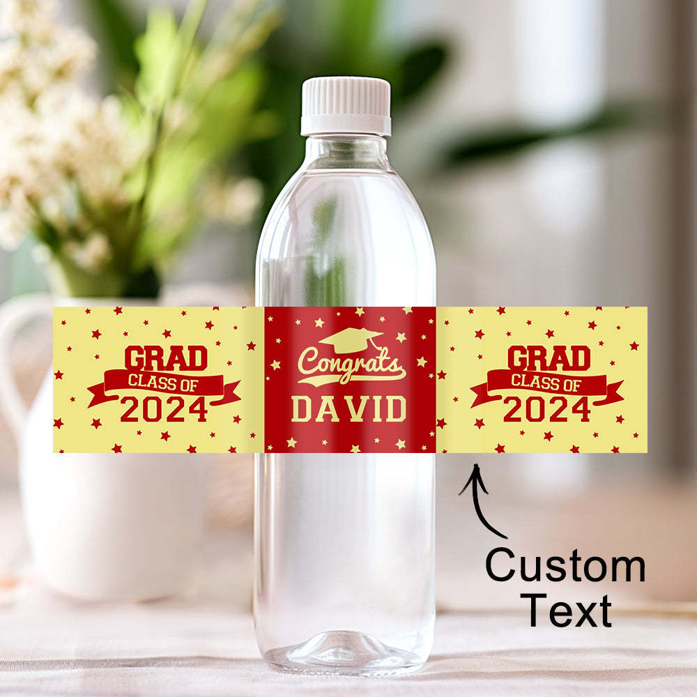 Personalized Class of 2025 Waterproof Graduation Water Bottle Labels Stickers with Name Set of 20 Gift for Graduates - MyJigsawPuzzleAu