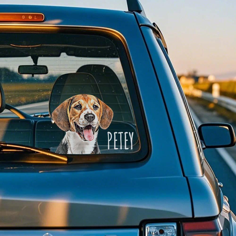 Personalized Pet Portrait Car Decal Sticker Custom Cute & Funny Animal Design for Pet Lovers Weatherproof Window Decor for Cars Trucks & More - MyJigsawPuzzleAu