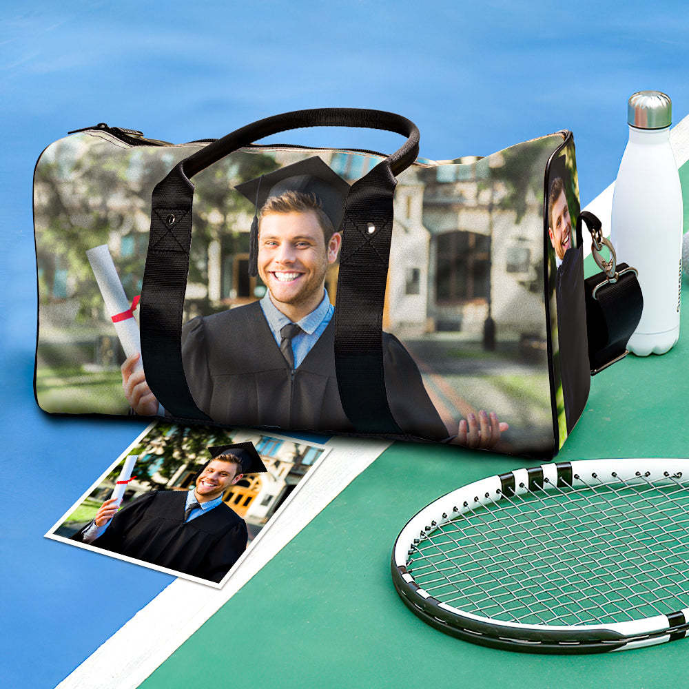 Graduation Gift Custom Duffle Bag Personalized Photo Weekender Bags Large Capacity Gym Bag - MyJigsawPuzzleAu