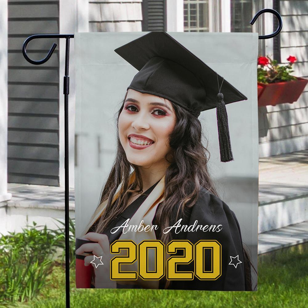 Graduation Gifts Custom Garden Flag Outdoor Graduation Photo With Your Name (12.5in x 18in) - MyJigsawPuzzleAu