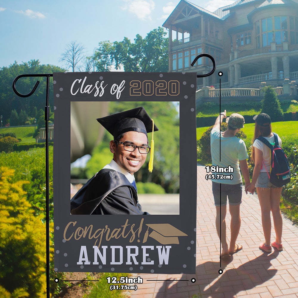 Graduation Decorations 2021 Custom Garden Flags Outdoor Graduation Photo With Your Name (12.5in x 18in) - MyJigsawPuzzleAu