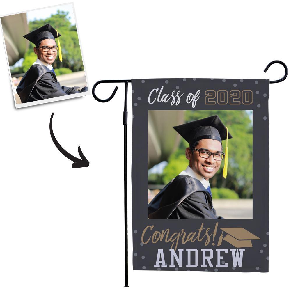 Graduation Decorations 2021 Custom Garden Flags Outdoor Graduation Photo With Your Name (12.5in x 18in) - MyJigsawPuzzleAu
